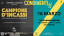 16/03/2022 Castel Maggiore - Campione d'incassi. Un evento Condimenti Off