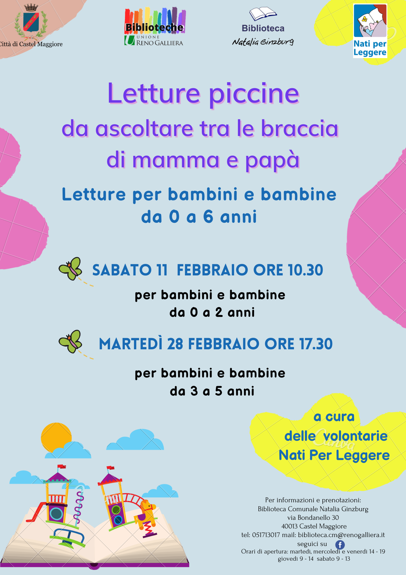 11 e 28/02/2023 Castel Maggiore - Letture piccine. Per bambini/e di 0-2 e di  3-5 anni — Unione Reno Galliera