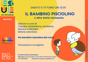 05/10/2024 Pieve di Cento - Il bambini Pisciolino e altre storie nonnesche. Letture in occasione della Giornata dei nonni (dai 4 anni)