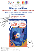 06,13,20,27/11/2024 San Pietro in Casale - Ti leggo un libro! Lettura a tappe di "Odore di brodo" (dai 6 anni)