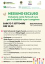 07/09/2024 Pieve di Cento - Nessuno escluso. Inclusione come forma di cura per le disabilità e per i caregivers. Conferenza