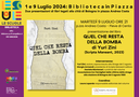 09/07/2024 Pieve di Cento - Presentazione di "Quel che resta della bomba". Libro-testimonianza di Yuri Zini