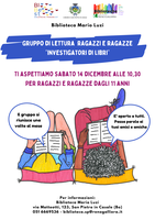 14/12/2024 San Pietro in Casale - Investigatori di libri. Riunione del gruppo di lettura ragazzi e ragazze (dagli 11 anni)