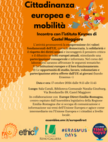 17/10/2024 Castel Maggiore - Erasmus Day. Cittadinanza europea e opportunità di mobilità per i giovani