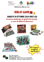 19/10/2024 San Pietro in Casale - Biblio Game. Per ragazzi e ragazze dai 10 anni