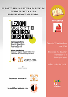 21/09/2024 Pieve di Cento - Lezioni sugli scritti di Nichiren Daishonin. Presentazione del libro di Giovanni Littera, Angela Salvatore e Andrea Zanni. Giornata della Pace 2024