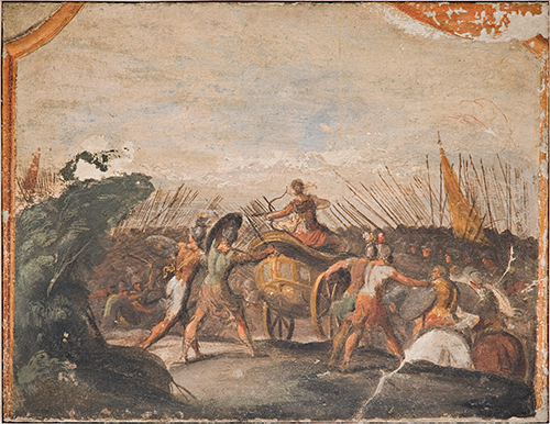 009-40_Armida cerca di uccidere Rinaldo in battaglia, affresco 71x90 cm.png