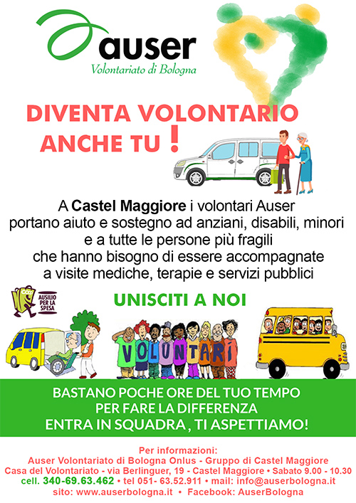 locandina volontari AUSER a Castel Maggiore