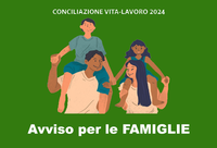 Conciliazione vita-lavoro anno 2024. Avviso per le famiglie